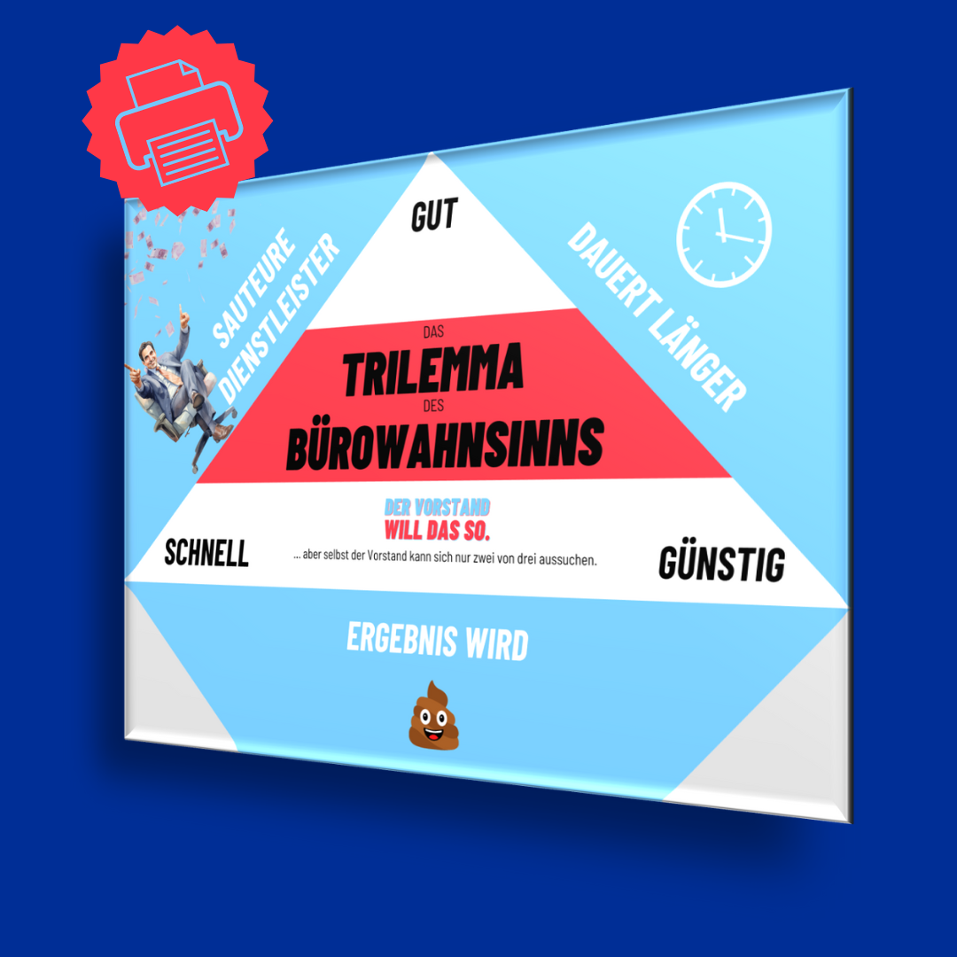 Das Trilemma des Bürowahnsinns: zum Ausdrucken